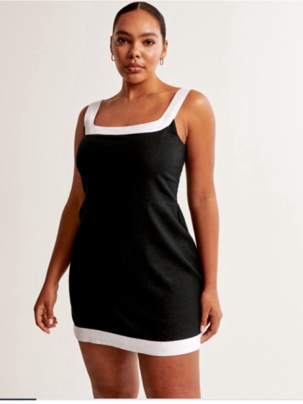 Abercrombie & Fitch Black Mini Dress with White Trim